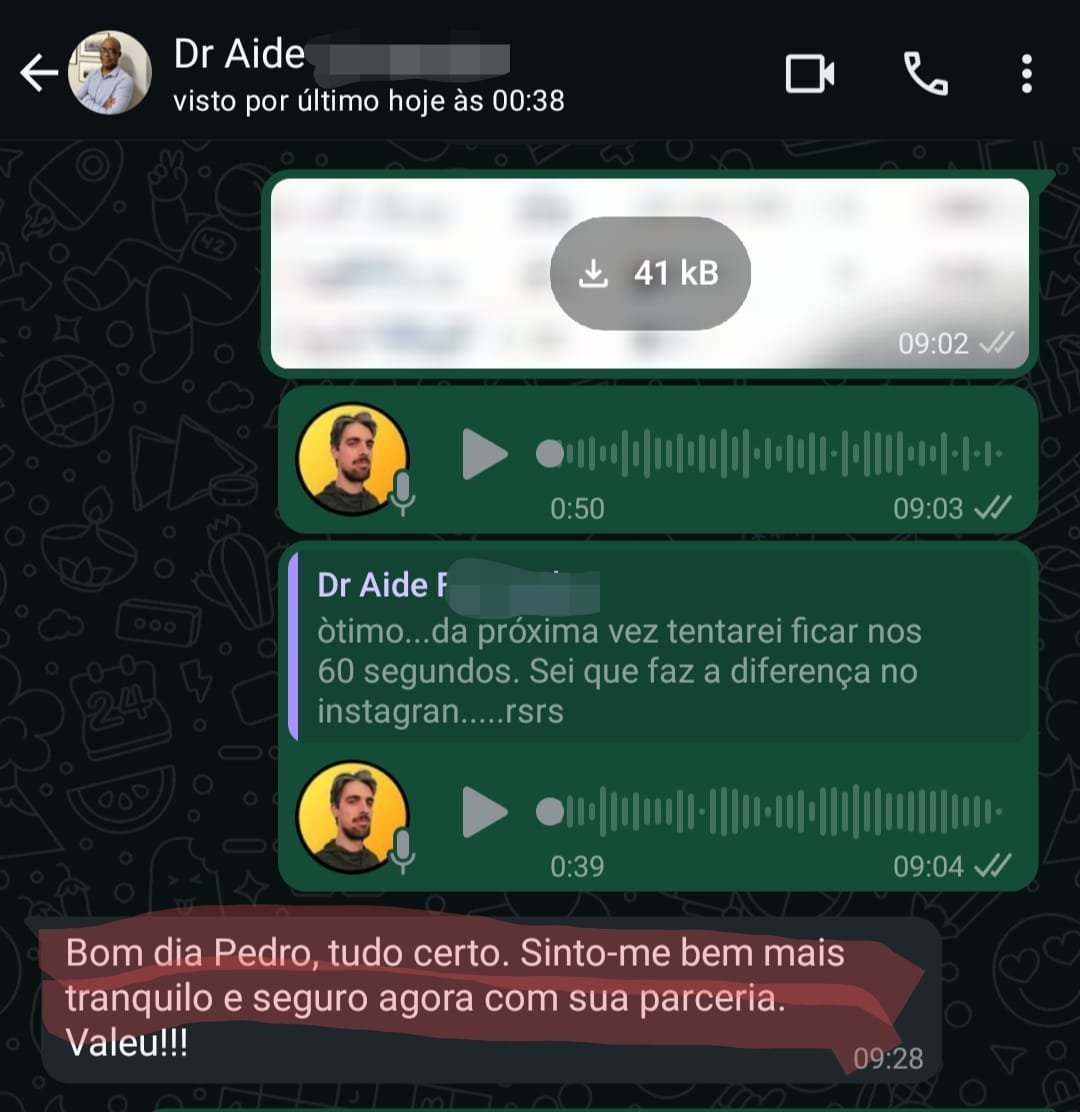 Depoimento via WhatsApp