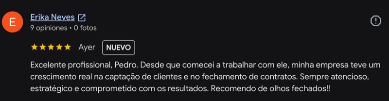 Reseña en Google — empresaria, captación de clientes